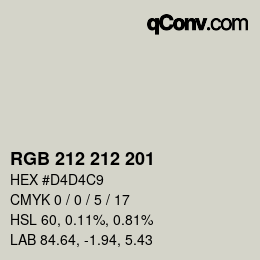 Color code: RGB 212 212 201 | qconv.com