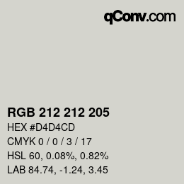 Color code: RGB 212 212 205 | qconv.com - big