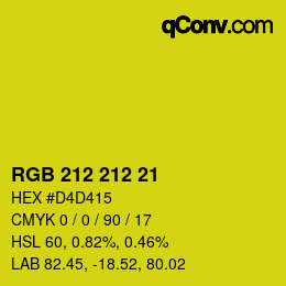 Color code: RGB 212 212 21 | qconv.com