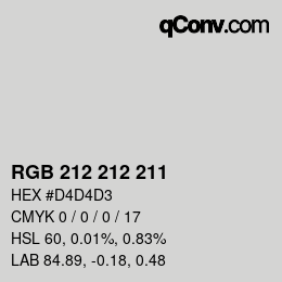 Color code: RGB 212 212 211 | qconv.com