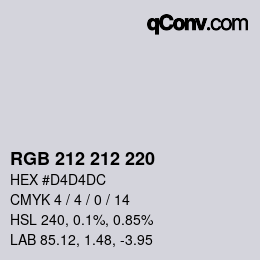 Farbcode: RGB 212 212 220 | qconv.com