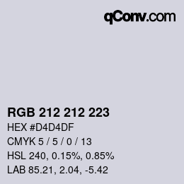 Color code: RGB 212 212 223 | qconv.com