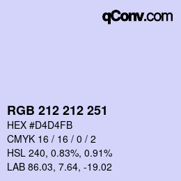Color code: RGB 212 212 251 | qconv.com