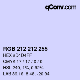 Color code: RGB 212 212 255 | qconv.com