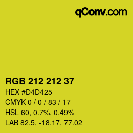 Color code: RGB 212 212 37 | qconv.com