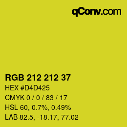 Color code: RGB 212 212 37 | qconv.com