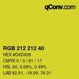 Farbcode: RGB 212 212 40 | qconv.com