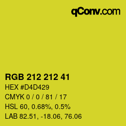 Color code: RGB 212 212 41 | qconv.com
