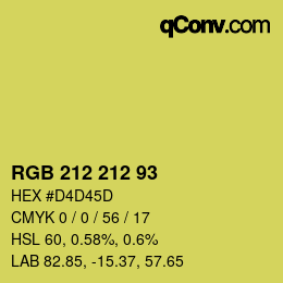 Color code: RGB 212 212 93 | qconv.com