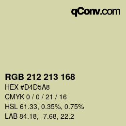 Color code: RGB 212 213 168 | qconv.com