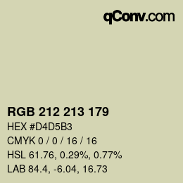 Color code: RGB 212 213 179 | qconv.com