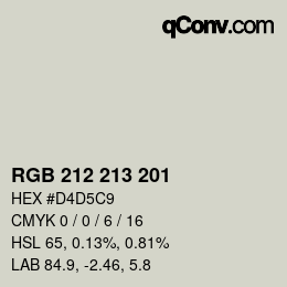 Color code: RGB 212 213 201 | qconv.com