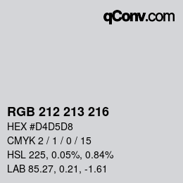 Color code: RGB 212 213 216 | qconv.com