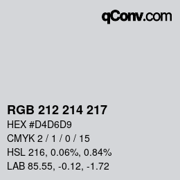 Color code: RGB 212 214 217 | qconv.com