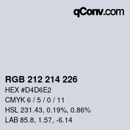 Farbcode: RGB 212 214 226 | qconv.com