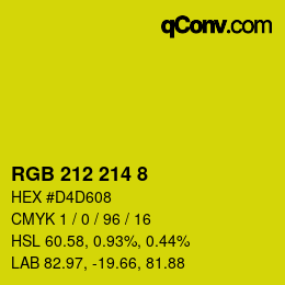 Color code: RGB 212 214 8 | qconv.com