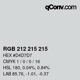 Color code: RGB 212 215 215 | qconv.com