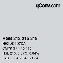 Color code: RGB 212 215 218 | qconv.com