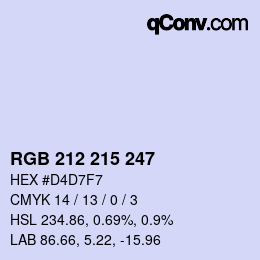 Color code: RGB 212 215 247 | qconv.com