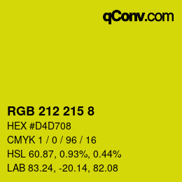 カラーコード: RGB 212 215 8 | qconv.com