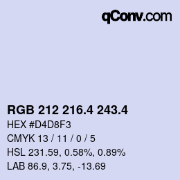 カラーコード: RGB 212 216.4 243.4 | qconv.com