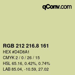 カラーコード: RGB 212 216.8 161 | qconv.com