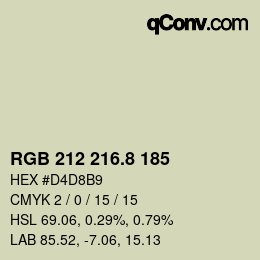 カラーコード: RGB 212 216.8 185 | qconv.com