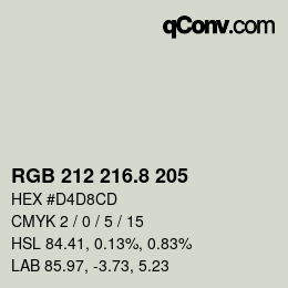 カラーコード: RGB 212 216.8 205 | qconv.com