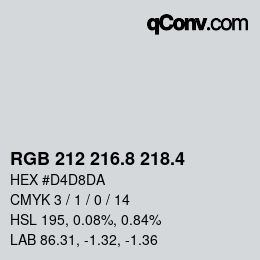 カラーコード: RGB 212 216.8 218.4 | qconv.com