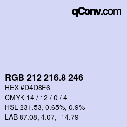 カラーコード: RGB 212 216.8 246 | qconv.com