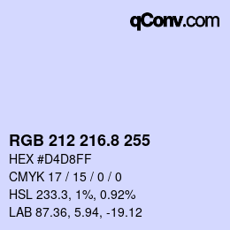 カラーコード: RGB 212 216.8 255 | qconv.com