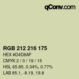 Color code: RGB 212 216 175 | qconv.com