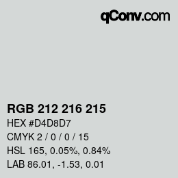 Color code: RGB 212 216 215 | qconv.com