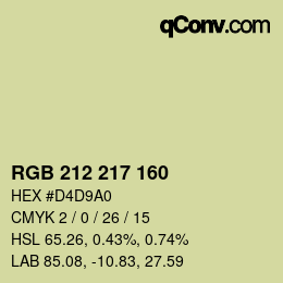 Color code: RGB 212 217 160 | qconv.com