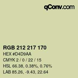 Color code: RGB 212 217 170 | qconv.com