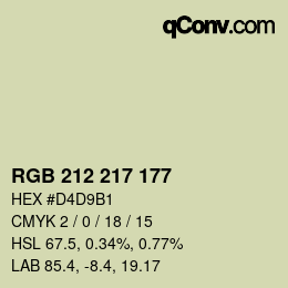 Color code: RGB 212 217 177 | qconv.com