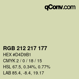 Code couleur: RGB 212 217 177 | qconv.com