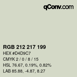 Color code: RGB 212 217 199 | qconv.com
