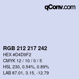 Color code: RGB 212 217 242 | qconv.com