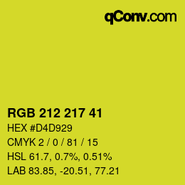 Color code: RGB 212 217 41 | qconv.com