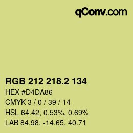 カラーコード: RGB 212 218.2 134 | qconv.com