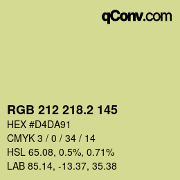 カラーコード: RGB 212 218.2 145 | qconv.com
