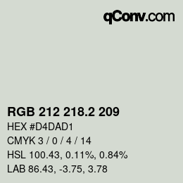 カラーコード: RGB 212 218.2 209 | qconv.com