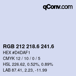カラーコード: RGB 212 218.6 241.6 | qconv.com
