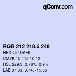 カラーコード: RGB 212 218.6 249 | qconv.com