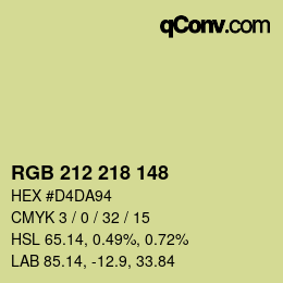 カラーコード: RGB 212 218 148 | qconv.com