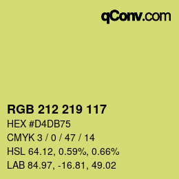 Color code: RGB 212 219 117 | qconv.com
