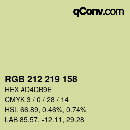 カラーコード: RGB 212 219 158 | qconv.com