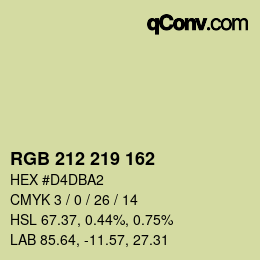 Color code: RGB 212 219 162 | qconv.com