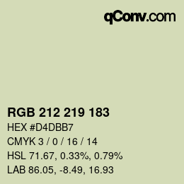 Color code: RGB 212 219 183 | qconv.com